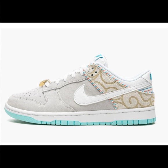 Men’s NIKE DUNK LOW RETRO BARBERSHOP SNEAKERS- GREY SIZE 12 New in Box - Picture 3 of 4